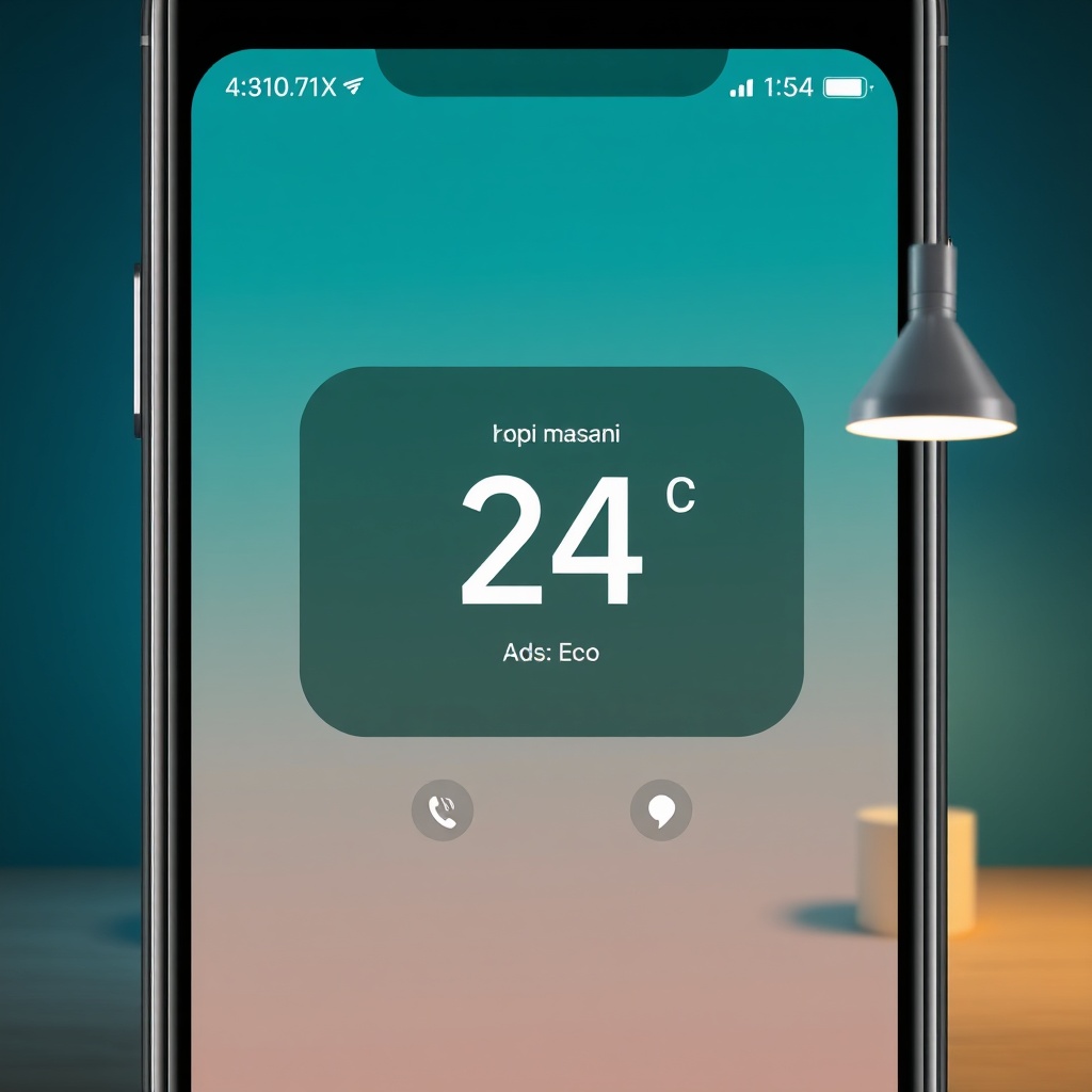 Bir akıllı telefon ekranında Arçelik Home+ uygulaması; ekranda sıcaklık 24°C