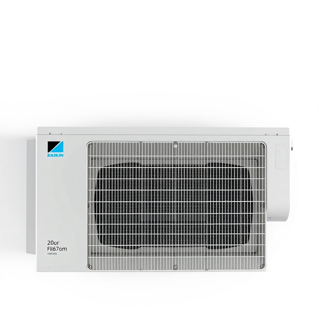 Bir teknisyenin Daikin Emura FTXR35M'nin iç ünitesinin ön kapağını açmış